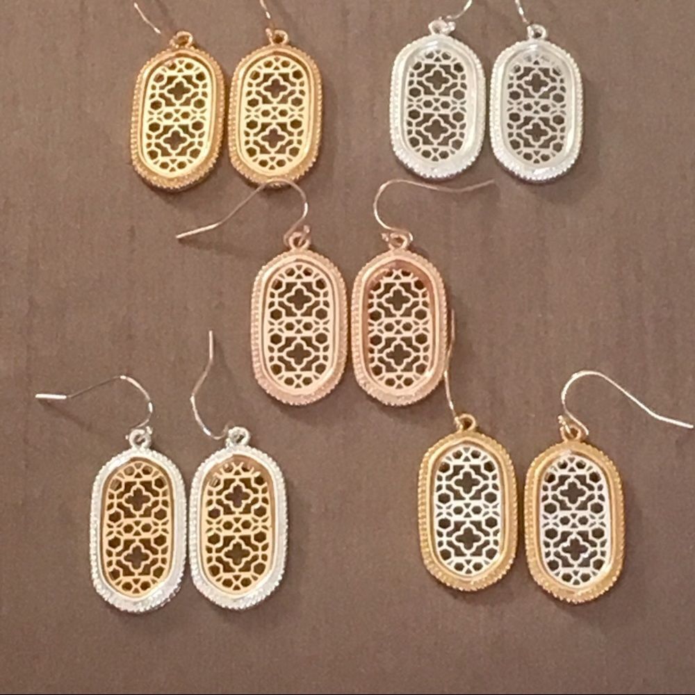 Boho Moroccan Filigree Oval Earrings - Picture 2 of 8